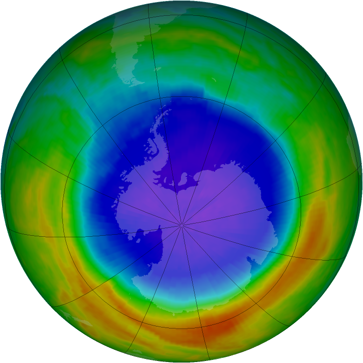 Antarctic ozone map for 13 October 1987